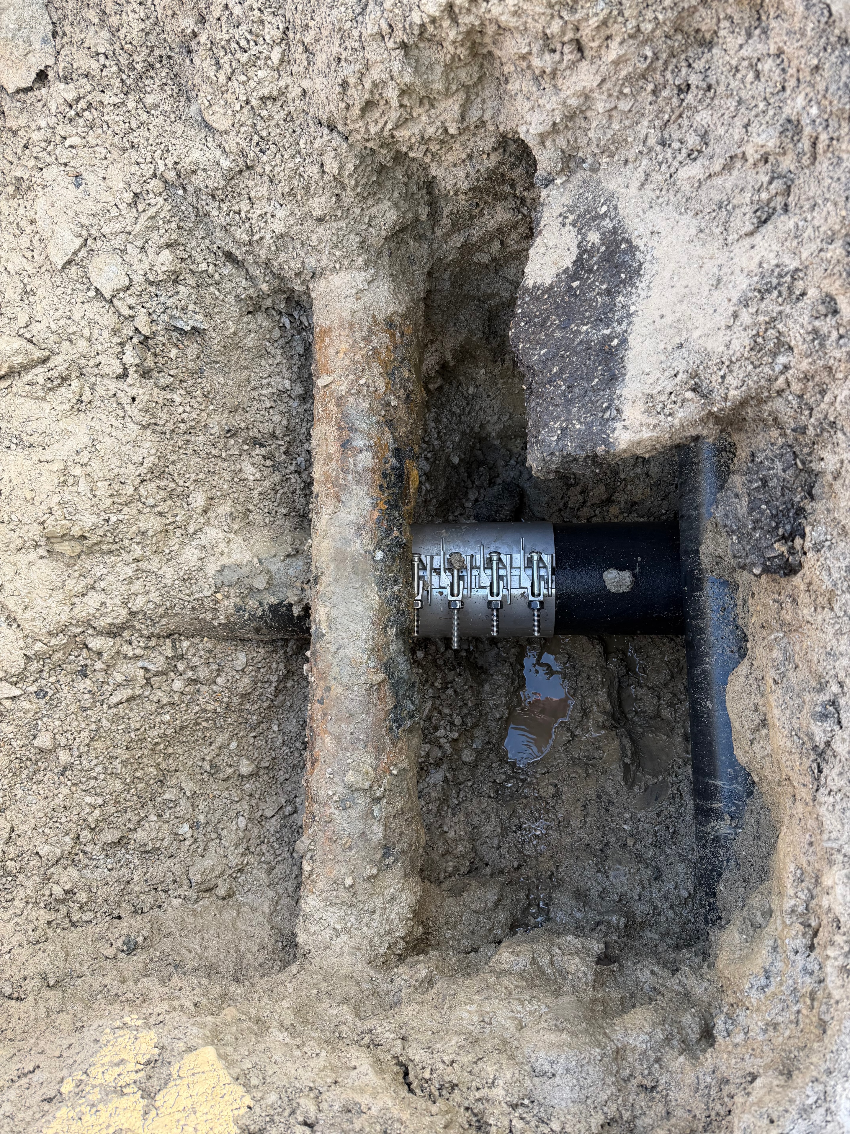 Pipe embedded in concrete wall